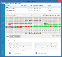 Showing the speed map in Auslogics Disk Defrag